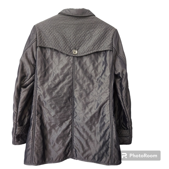 Kristen Blake Metallic/Pewter Quilted Minky Lined Water Resistant Parka Jacket S - Picture 2 of 12